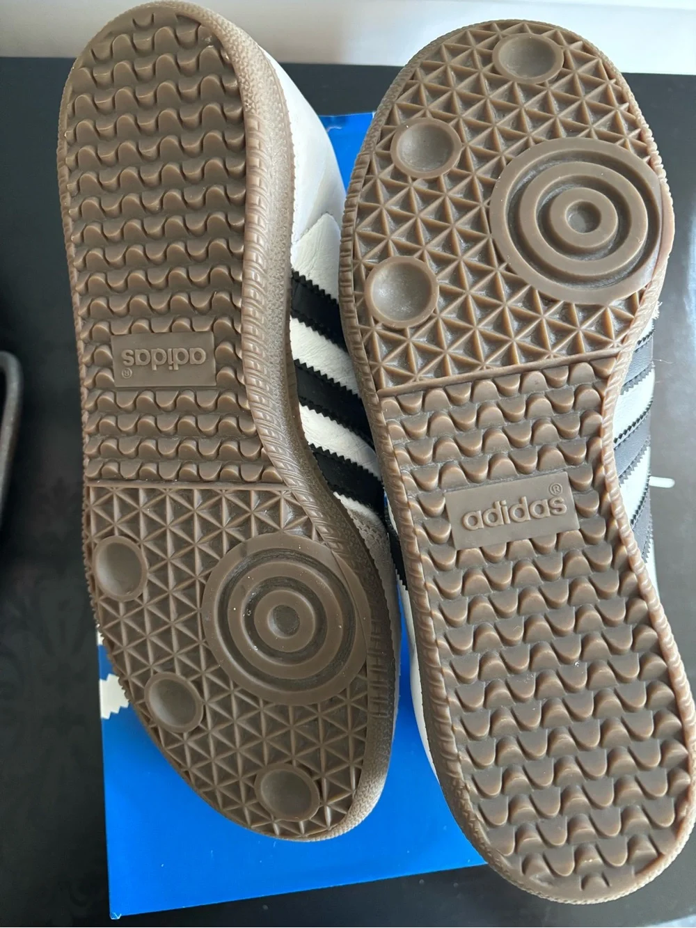 adidas Kids Samba White with Black Stripes and Gum Sole